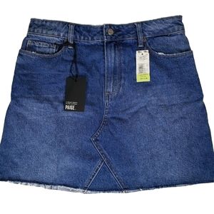 Paige Raw Hem High Rise Denim Mini Skirt Womens Aideen Size 29 NWT